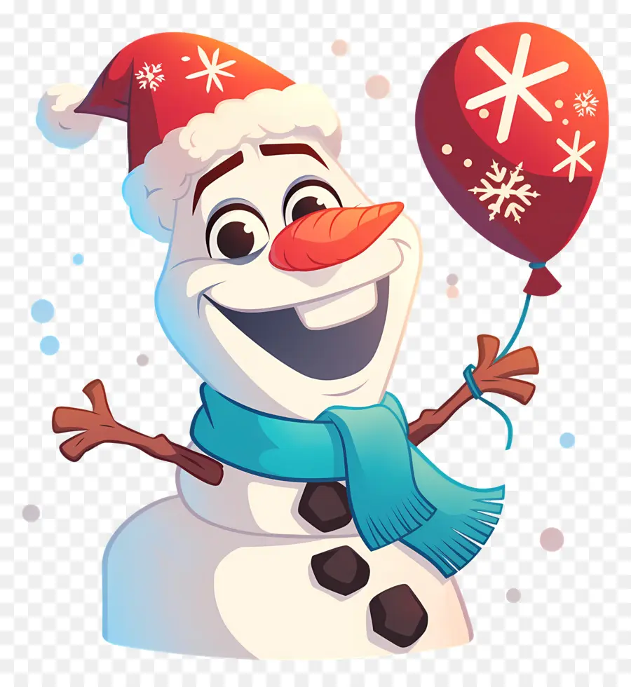 Olaf แช่แข็ง，มนุษย์หิมะกับบอลลูน PNG