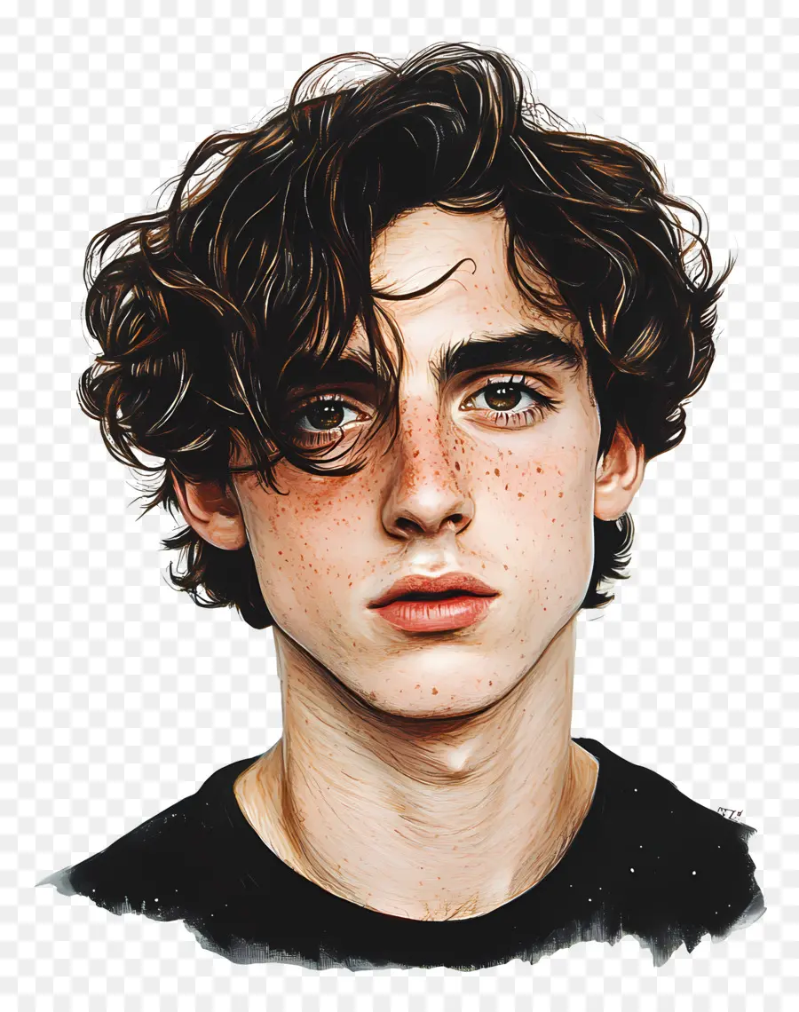 Timothee Chalamet，ชายหนุ่มที่มีผมหยิก PNG