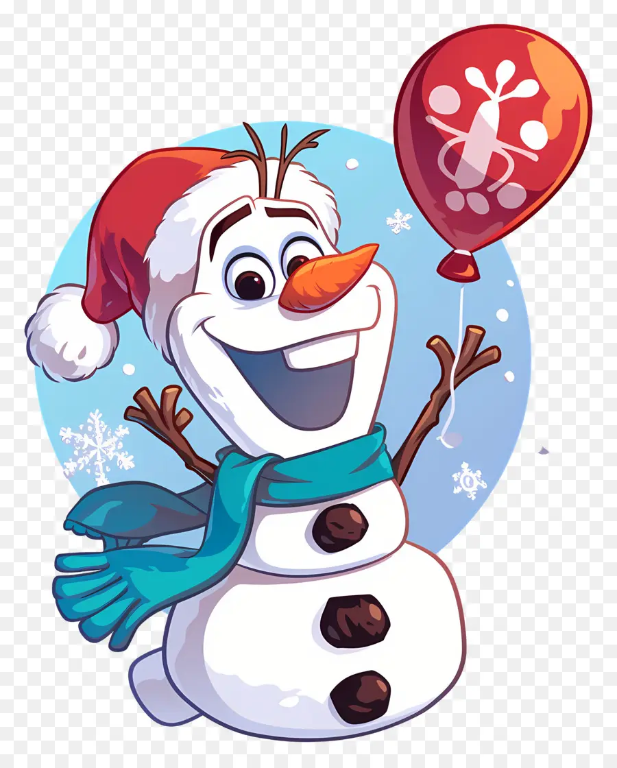 Olaf แช่แข็ง，มนุษย์หิมะกับบอลลูน PNG