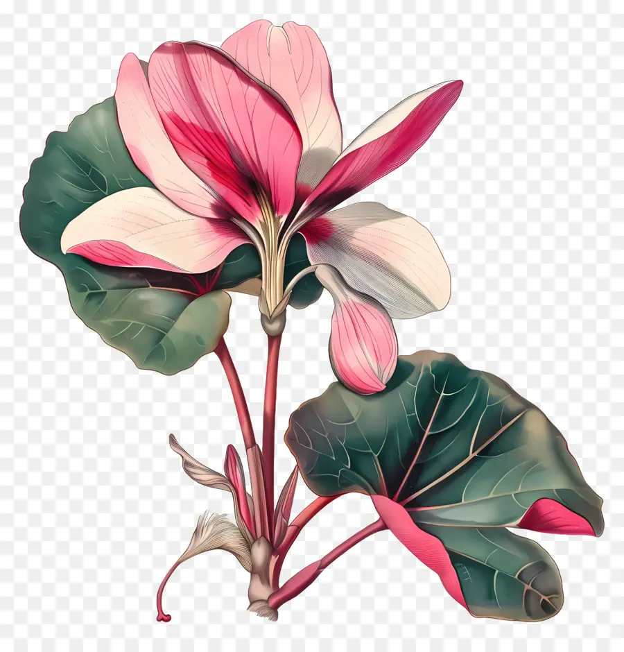 ดอกไม้ Cyclamen，ดอกไม้สีชมพู PNG