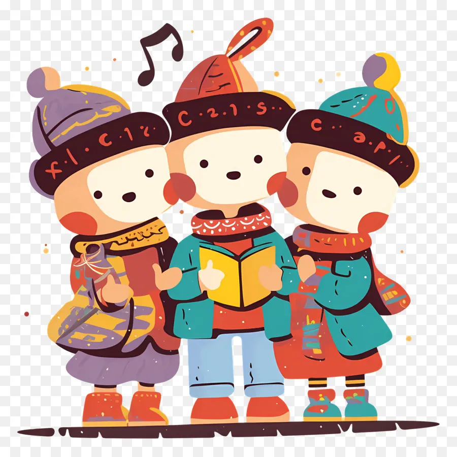 คริสมาสต์แครอลลิ่ง，Carolers การ์ตูน PNG