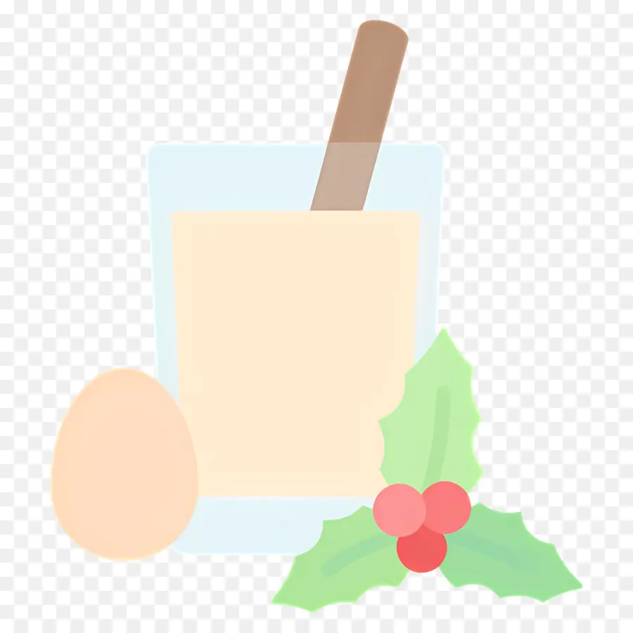 ไข่，Eggnog กับ Holly PNG