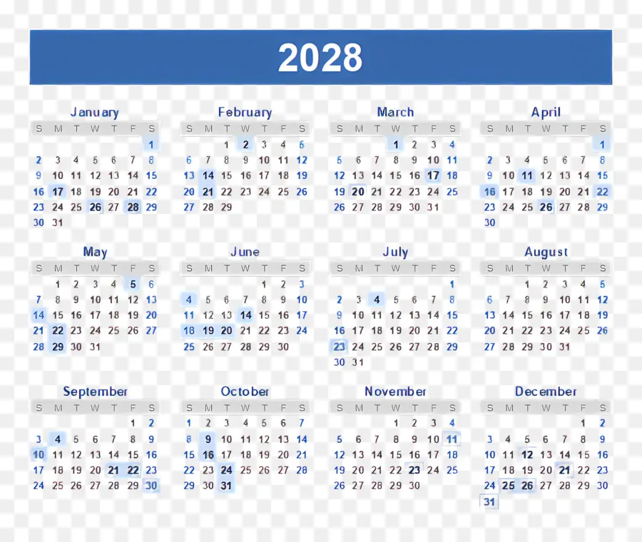 2028 ปฏิทิน，ปี PNG