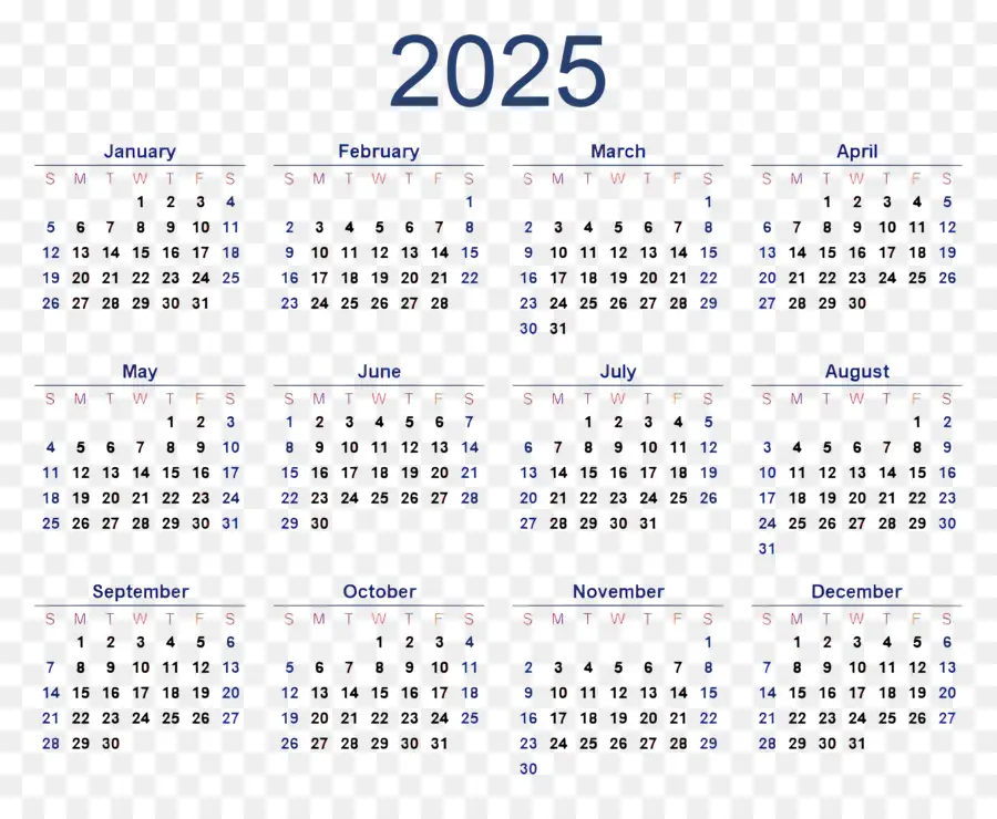 2025 ปฏิทิน，2028 ปฏิทิน PNG