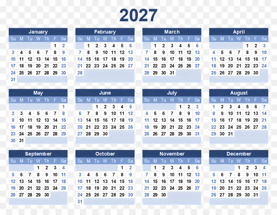 2027 ปฏิทิน，2028 ปฏิทิน PNG