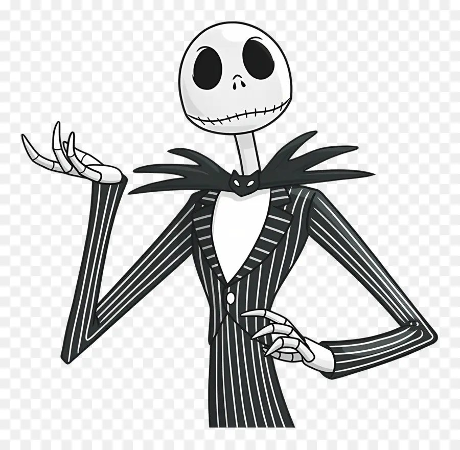 แจ็ค Skellington，ตัวละครโครงกระดูกในชุดสูทลาย PNG