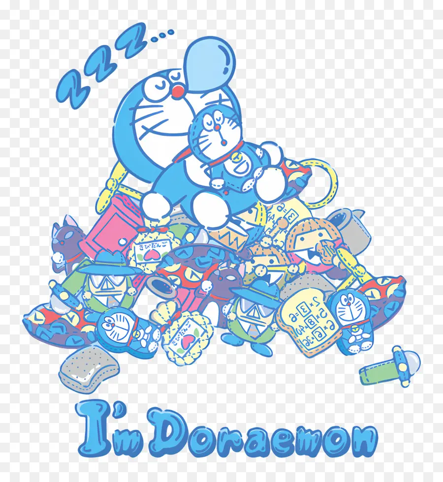 Doraemon，ตัวการ์ตูนนอนหลับ PNG