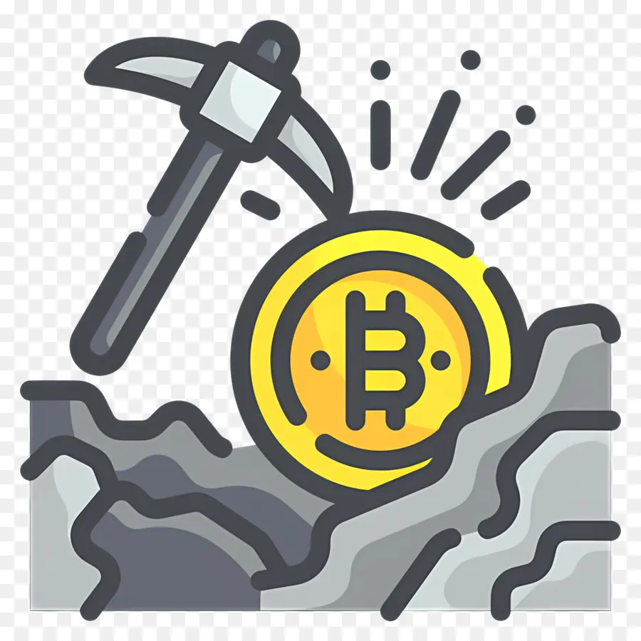 Bitcoin Miner，การขุด Bitcoin ด้วย Pickaxe PNG