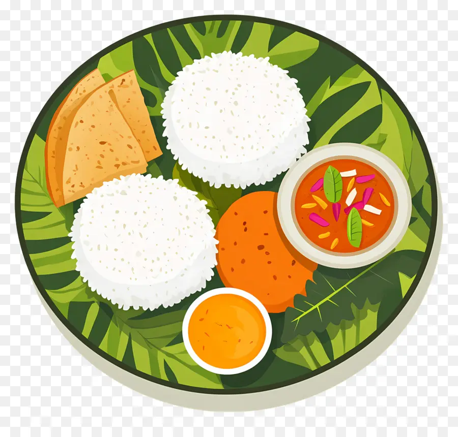 Thali อินเดีย，ภาพประกอบมื้ออาหารอินเดีย PNG