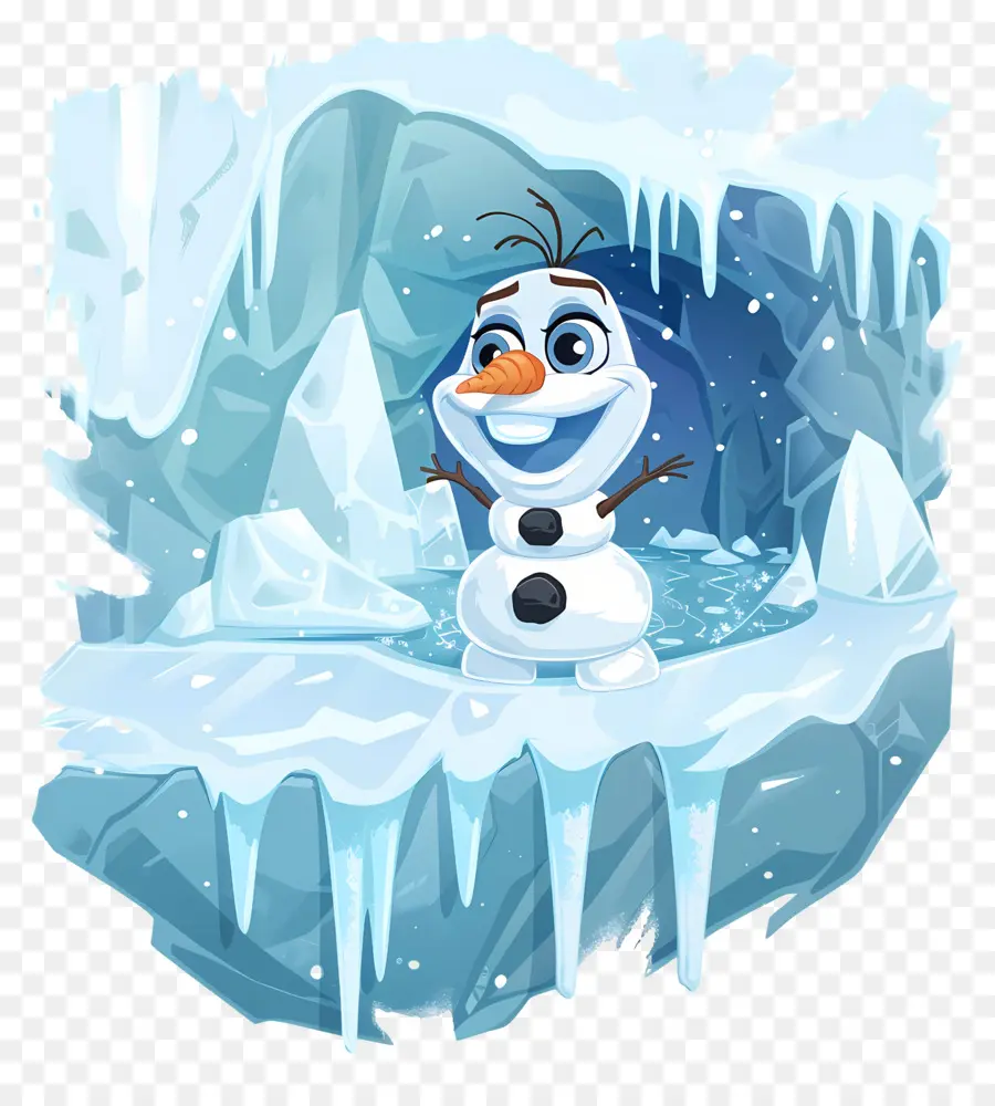 Olaf แช่แข็ง，มนุษย์หิมะในถ้ำ PNG