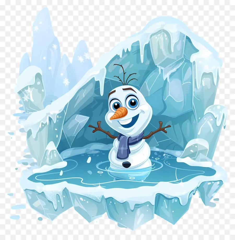 Olaf แช่แข็ง，มนุษย์หิมะในถ้ำ PNG