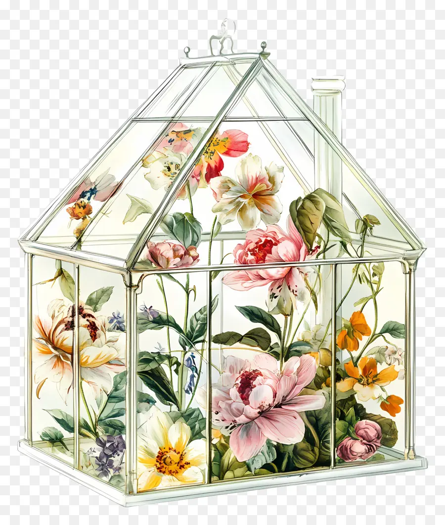 บ้านดอกไม้แก้ว，Floral Terrarium PNG