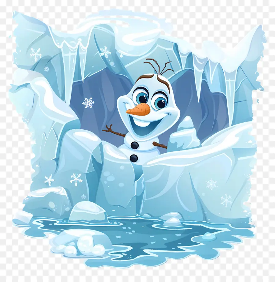 Olaf แช่แข็ง，มนุษย์หิมะในถ้ำ PNG