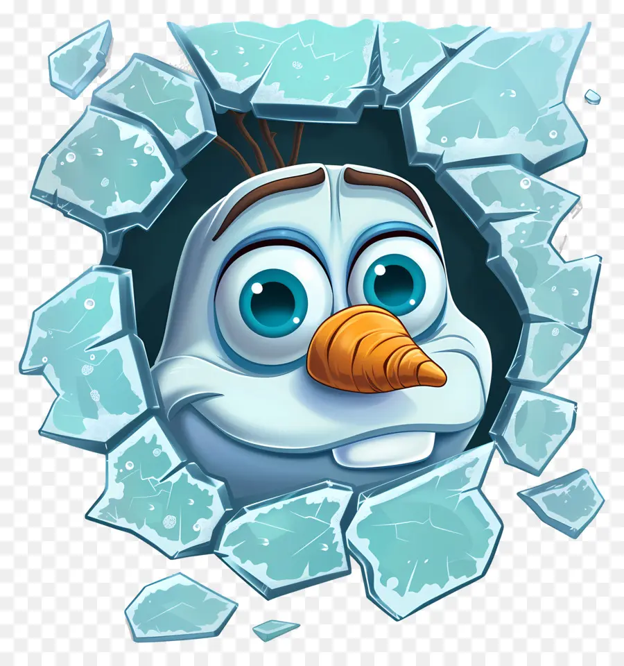 Olaf แช่แข็ง，มนุษย์หิมะทำลายน้ำแข็ง PNG