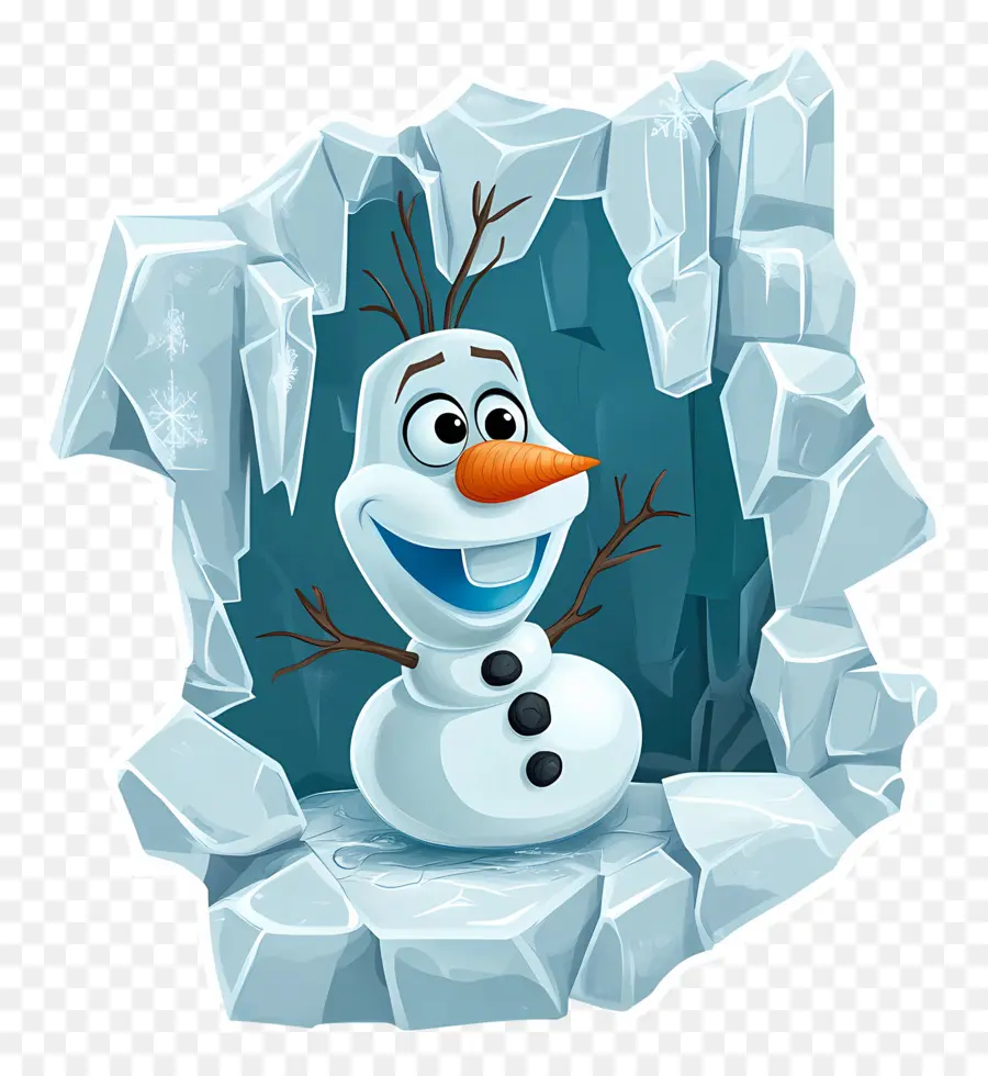 Olaf แช่แข็ง，มนุษย์หิมะในทรงกลมน้ำแข็ง PNG