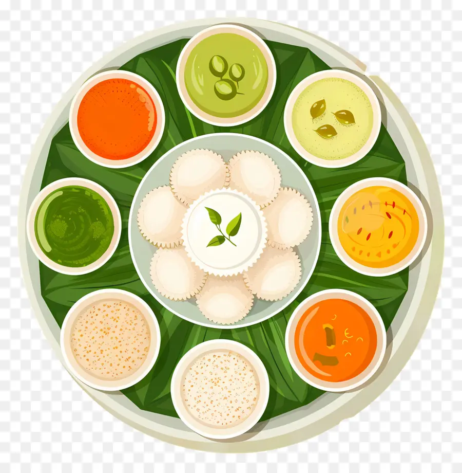 Idli，Idli และ Chutney PNG