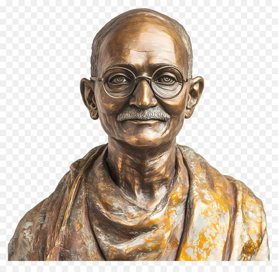 Gandhi Jayanti，หน้าอกทองสัมฤทธิ์ PNG