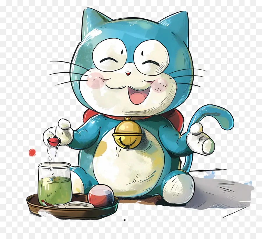 Doraemon，แมวการ์ตูนสีน้ำเงิน PNG