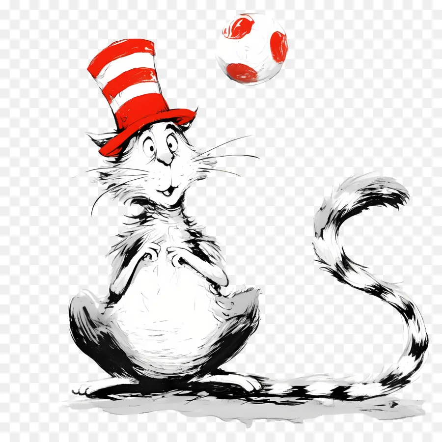 ดร Seuss，แมวกับหมวกลาย PNG