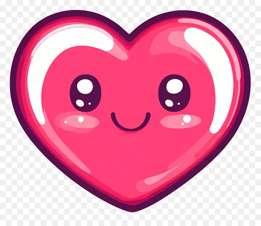 Kawaii Heart，หัวใจยิ้ม PNG