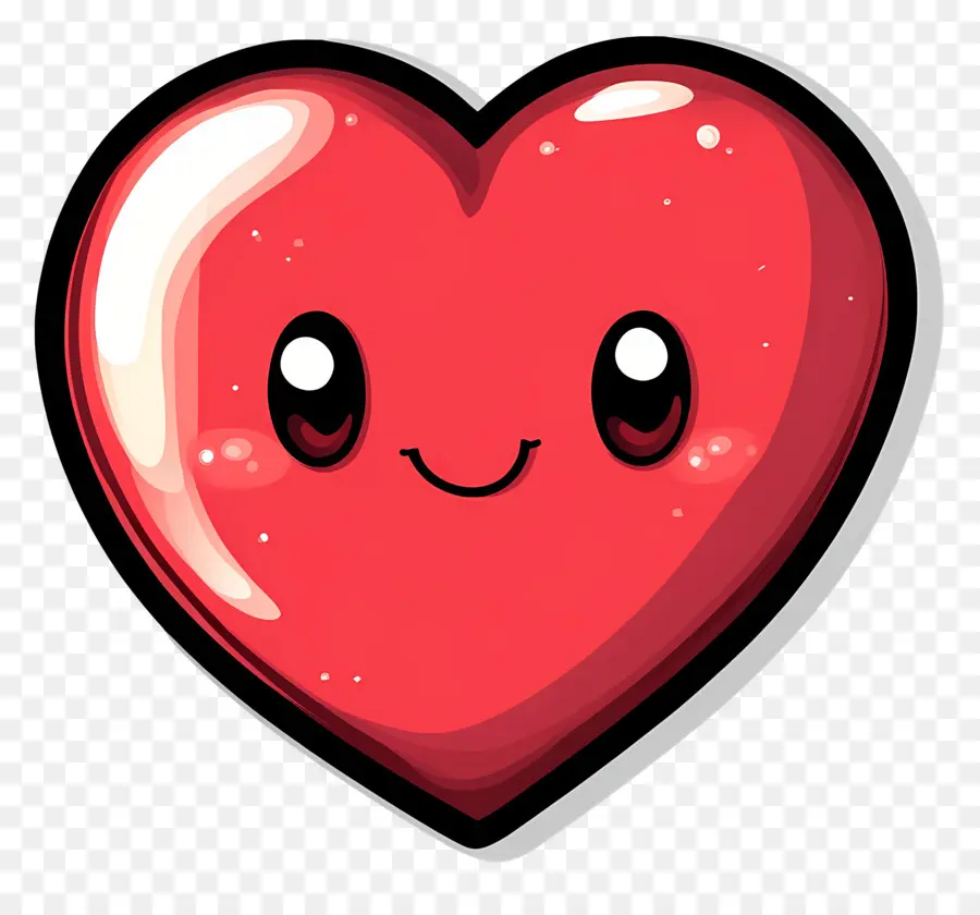 Kawaii Heart，หัวใจยิ้ม PNG