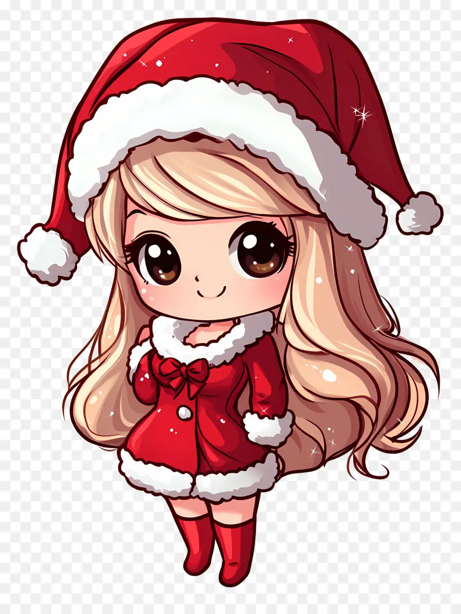 อนิเมะคริสต์มาส，Chibi Santa Girl PNG