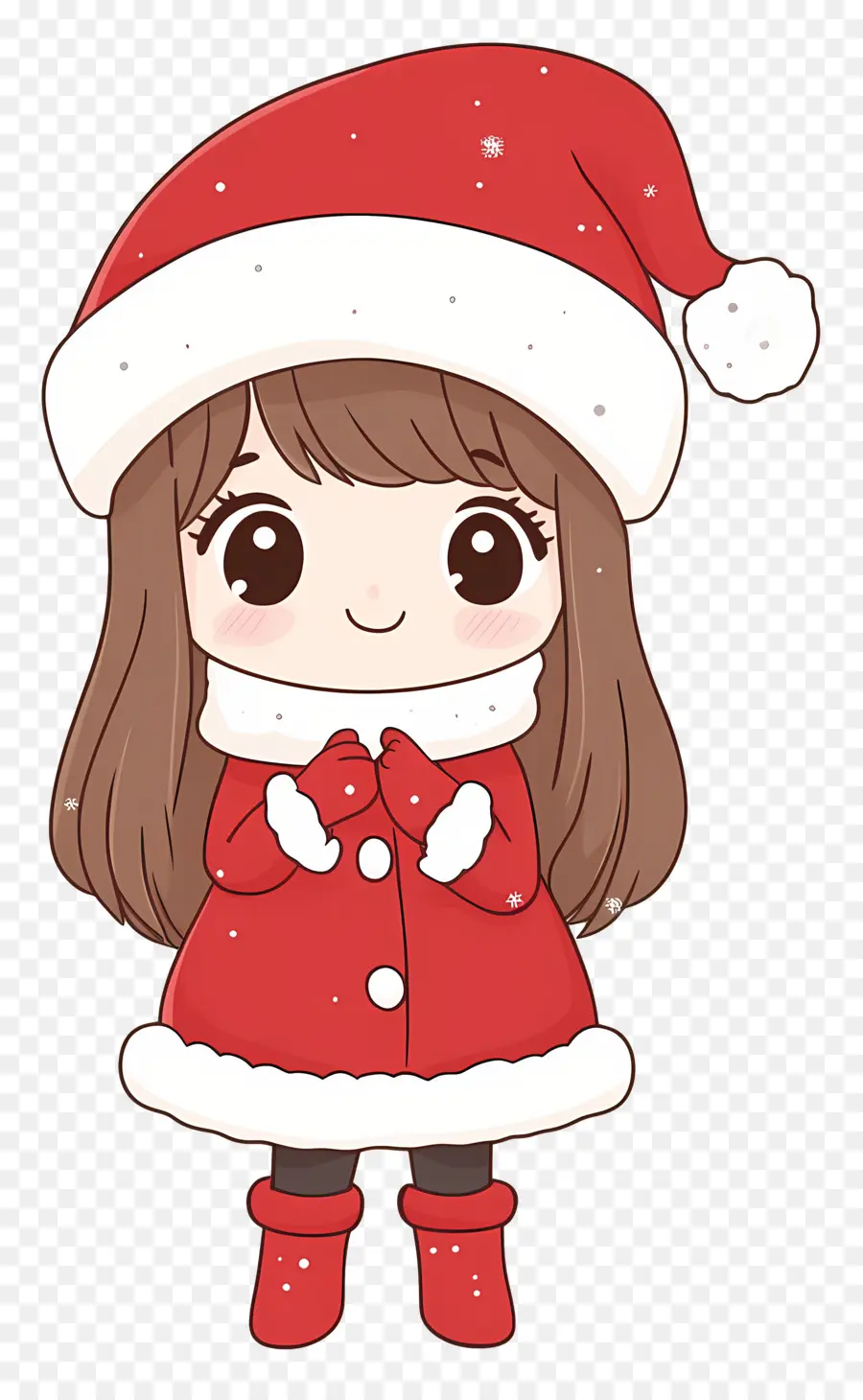 อนิเมะคริสต์มาส，Chibi Santa Girl PNG