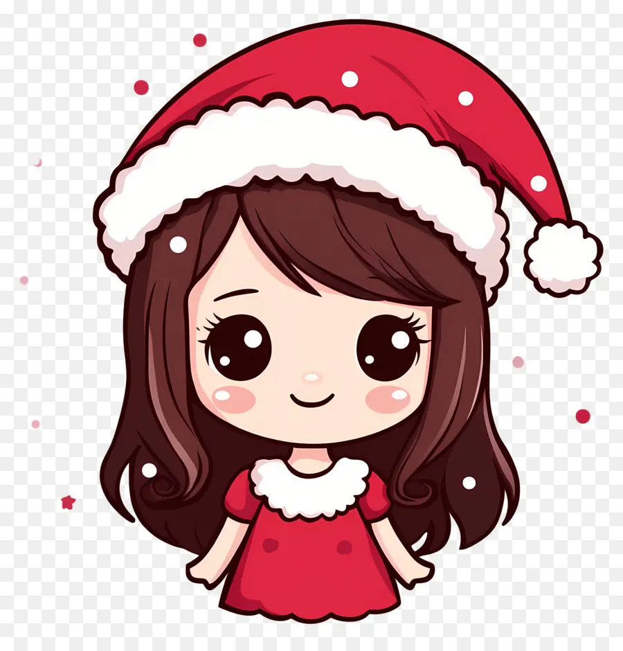 อนิเมะคริสต์มาส，Chibi Santa Girl PNG