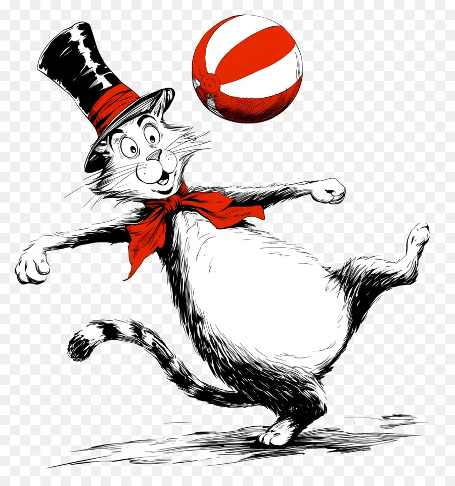 ดร Seuss，แมวในหมวก PNG