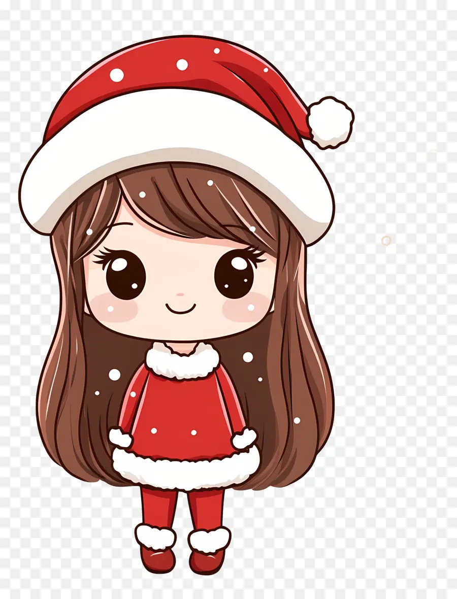 อนิเมะคริสต์มาส，Chibi Santa Girl PNG