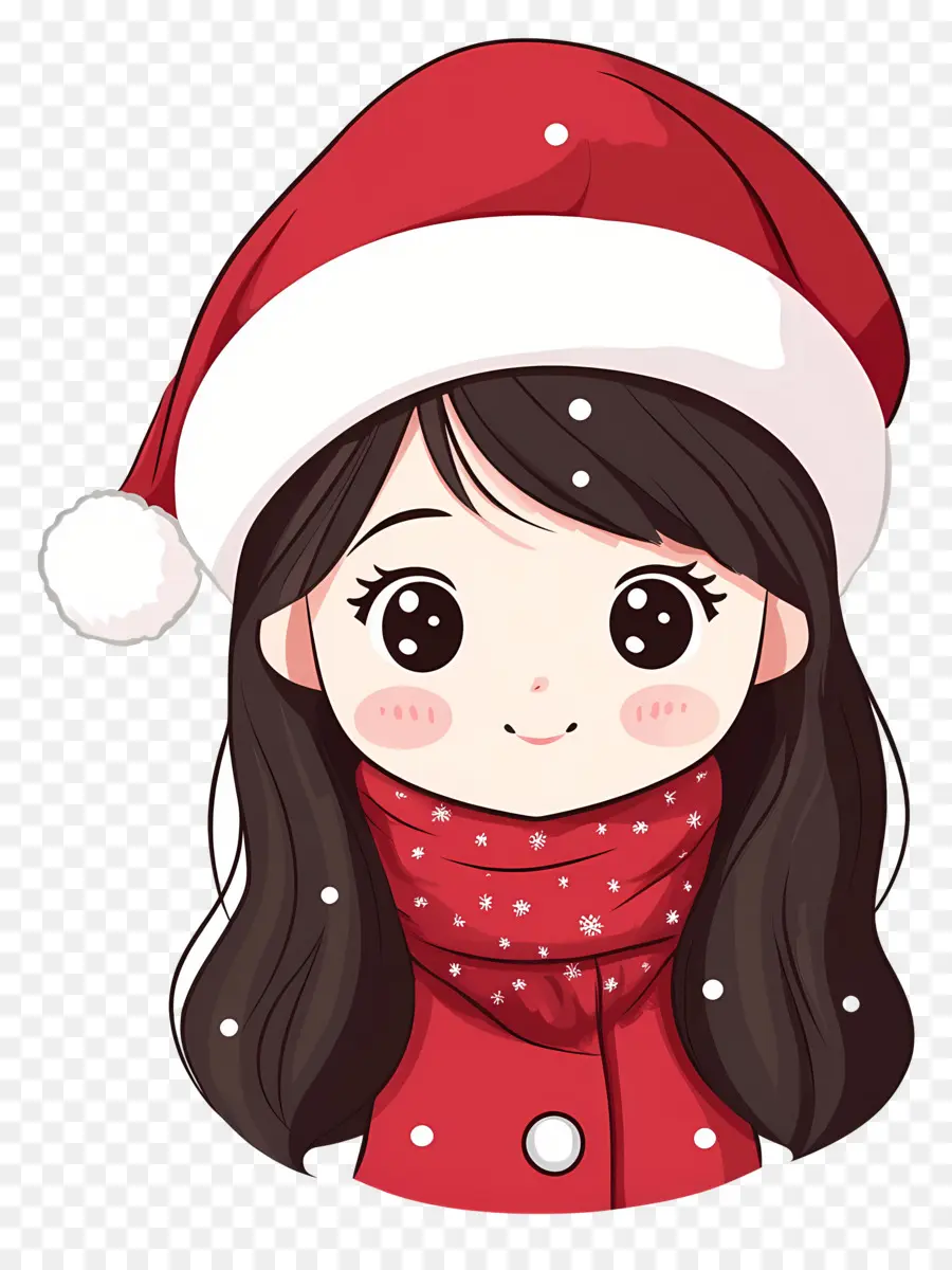 อนิเมะคริสต์มาส，Chibi Santa Girl PNG