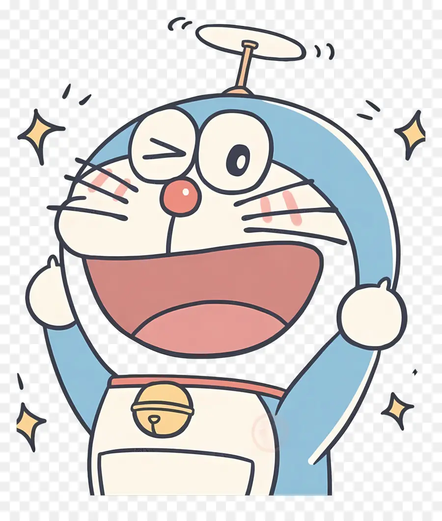 Doraemon，หุ่นยนต์สีน้ำเงินตื่นเต้น PNG