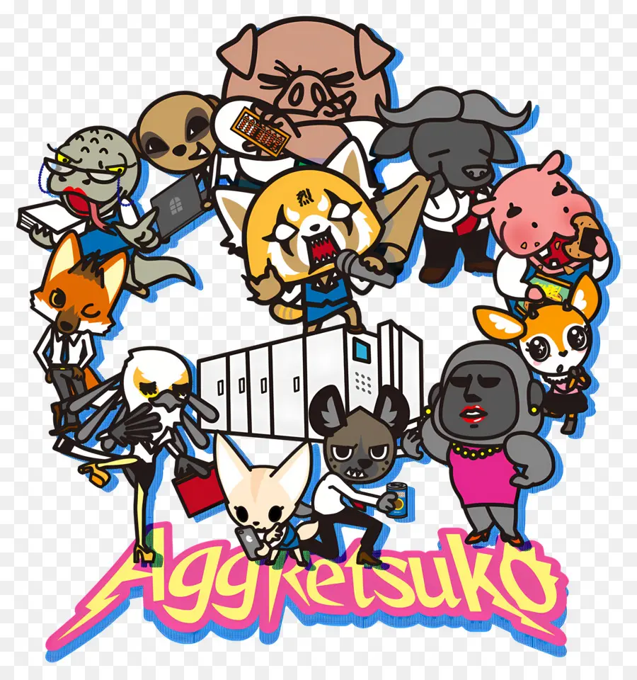 Retsuko ก้าวร้าว，อักขระ Aggretsuko PNG