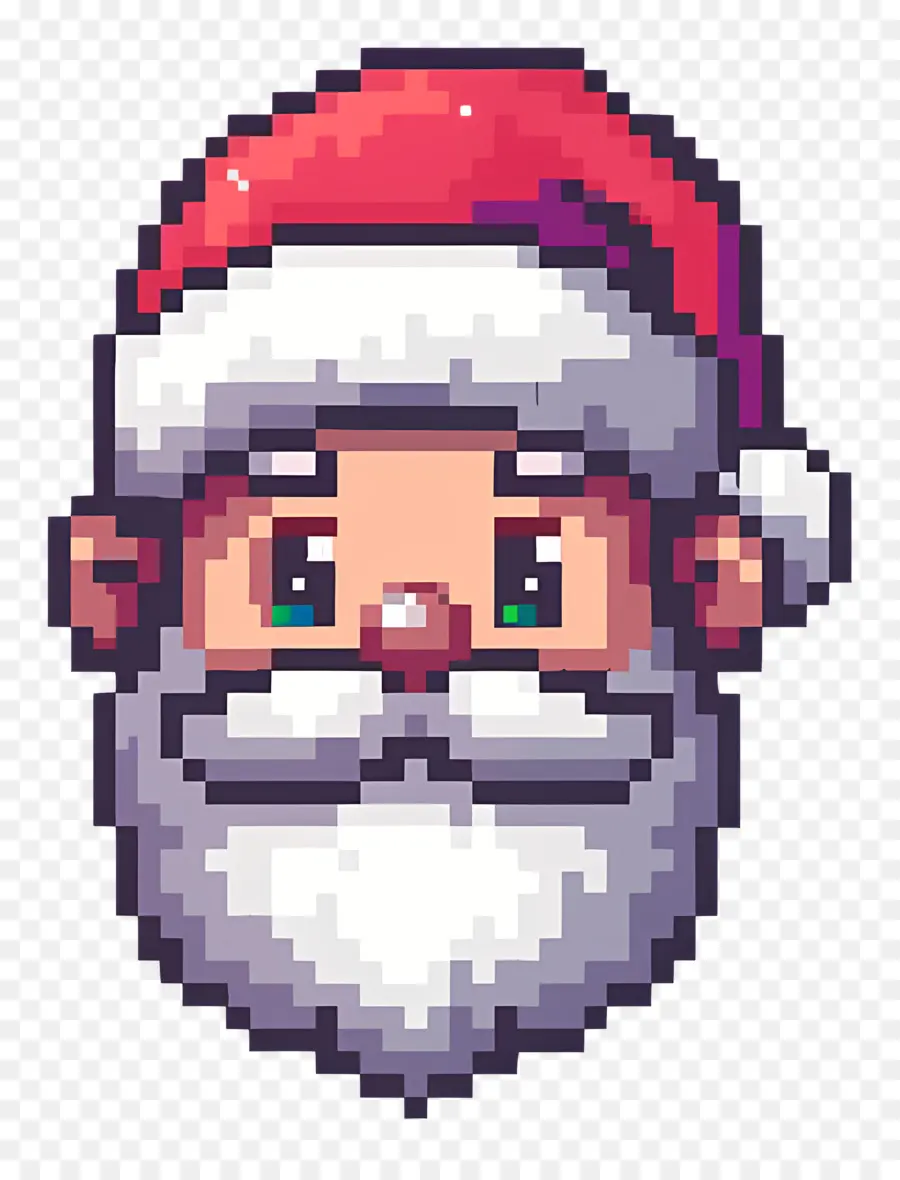 หัวซานตาคลอส，Pixel Santa Face PNG