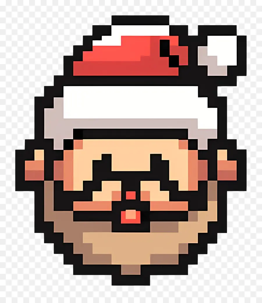 หัวซานตาคลอส，Pixel Santa Face PNG