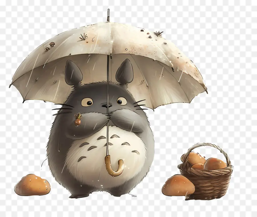 ยืด，Totoro กับร่ม PNG