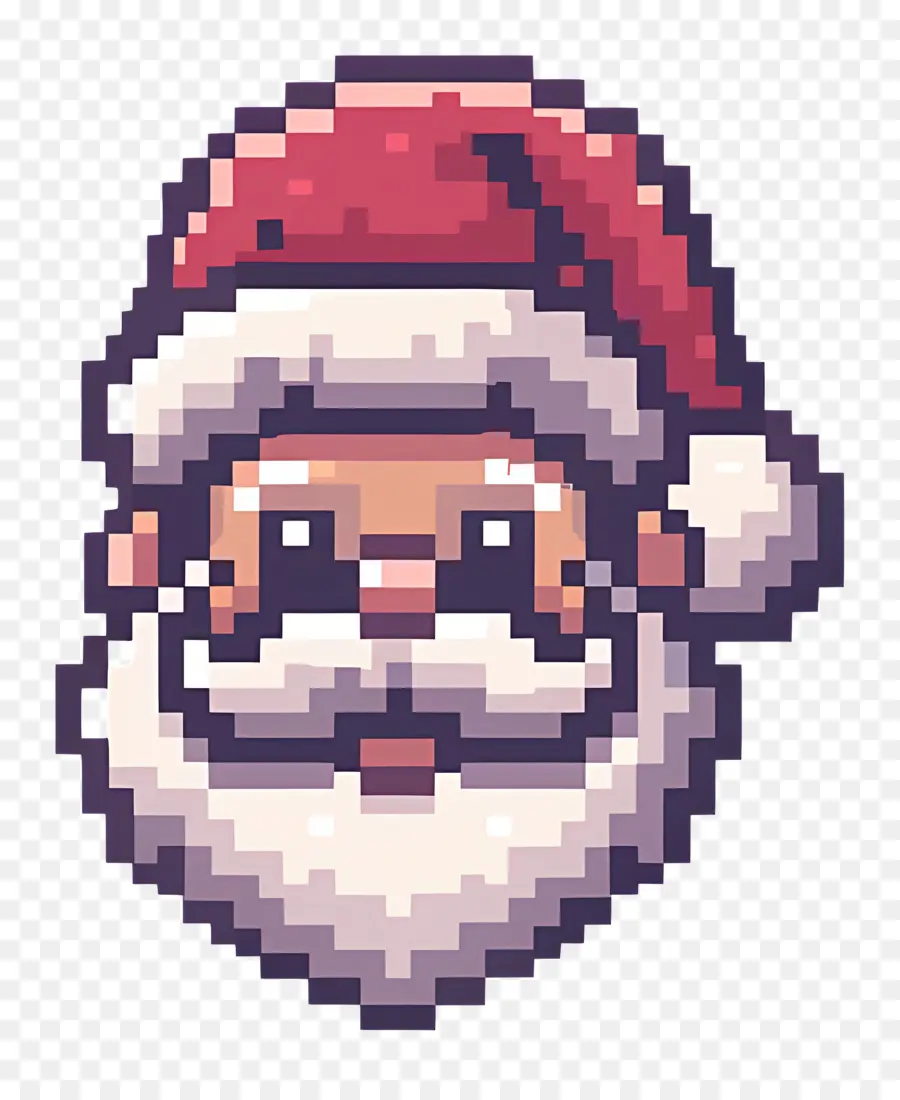 หัวซานตาคลอส，Pixel Santa Face PNG