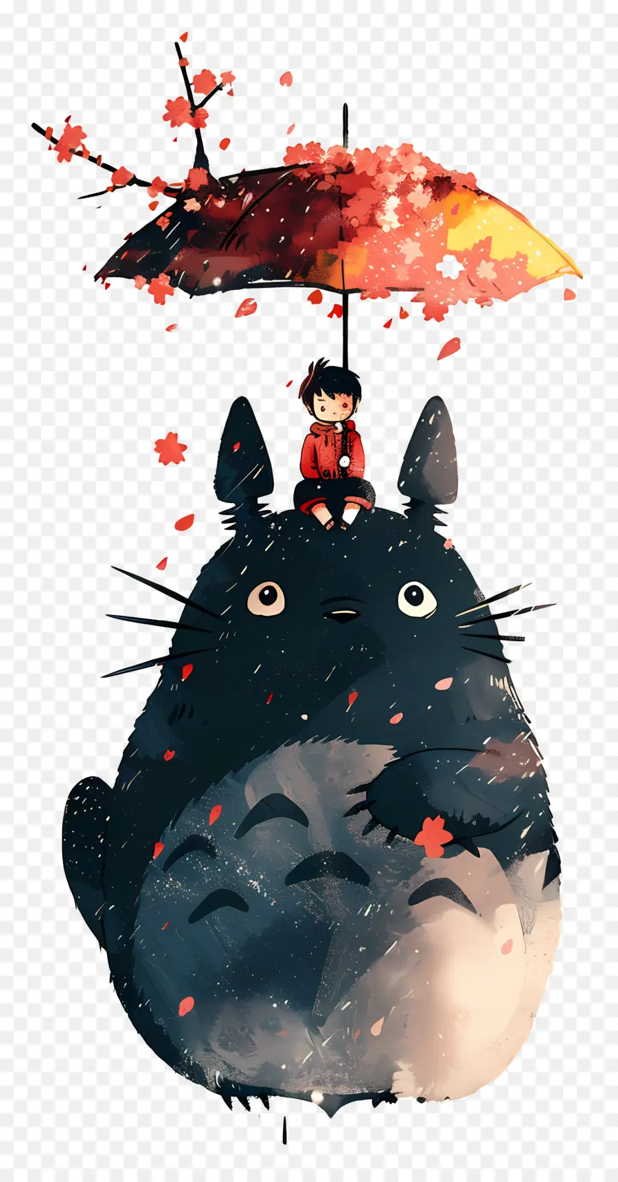 ยืด，Totoro กับร่ม PNG