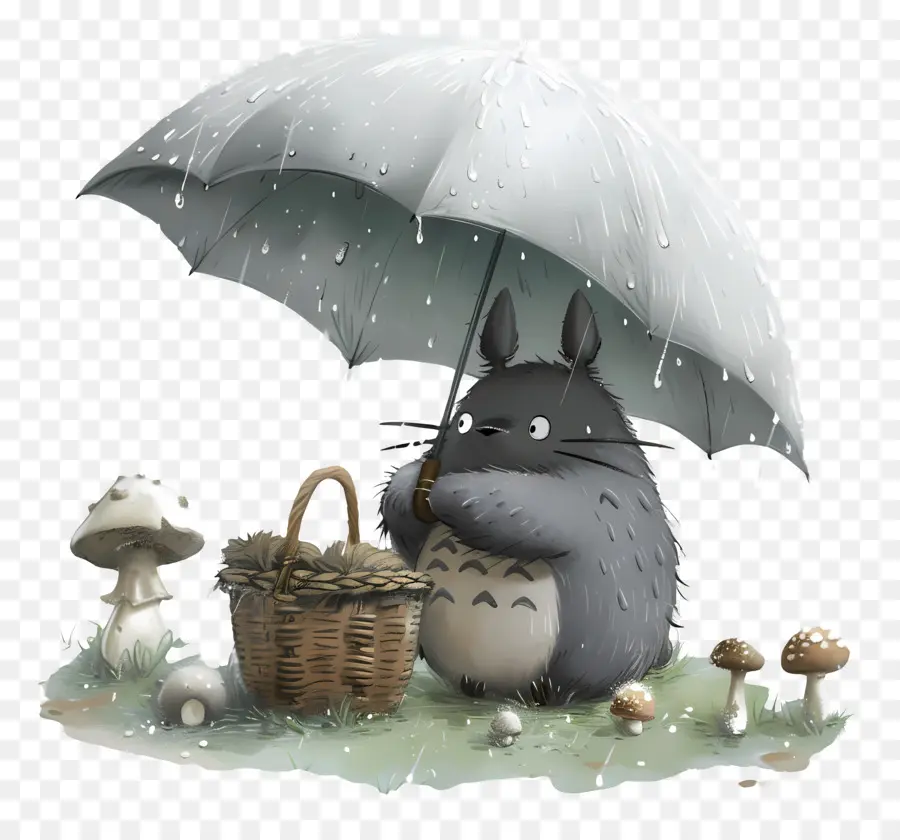 ยืด，Totoro กับร่ม PNG