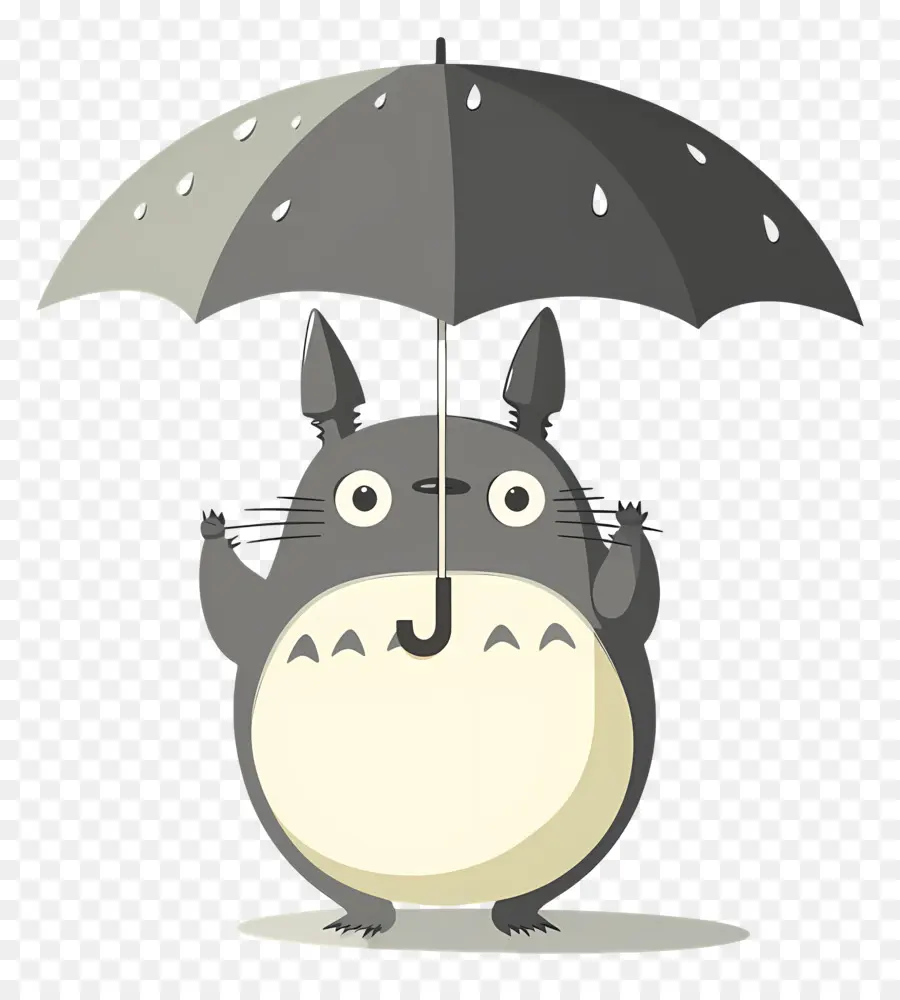 ยืด，Totoro กับร่มสีส้ม PNG