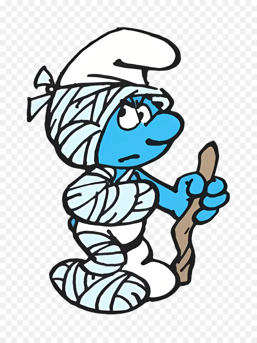 ปิดการใช้งาน Smurf，ตัวการ์ตูนมัมมี่สีน้ำเงิน PNG